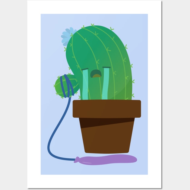 Sad Cactus Wall Art by StrayKoi